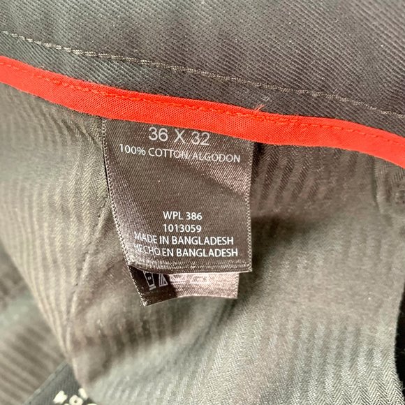 Haggar H26 Suit Pants Mens Flat Front Cotton Solid Black Size 36x32 - Picture 6 of 10